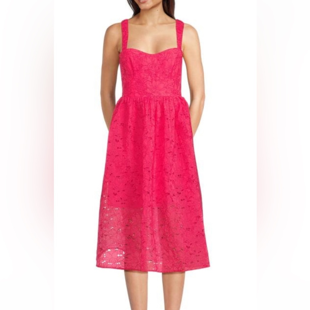 French Connection Vibrant Pink Midi Dress